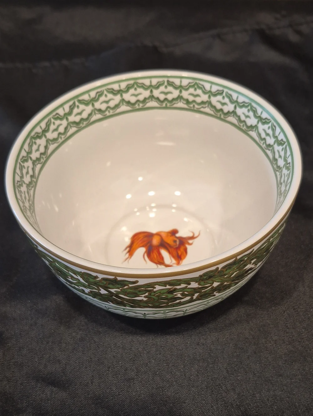 Williams Sonoma Koi Green Vine Porcelain Serving Bowl Or Rice Bowl